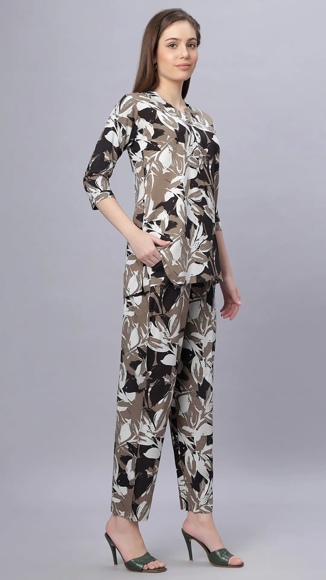 Sukanya Comfortable Women's Cotton Blend Half Sleeves Night Suit - Black and Navy Blue, Soft and Elegant Print Sleepwear