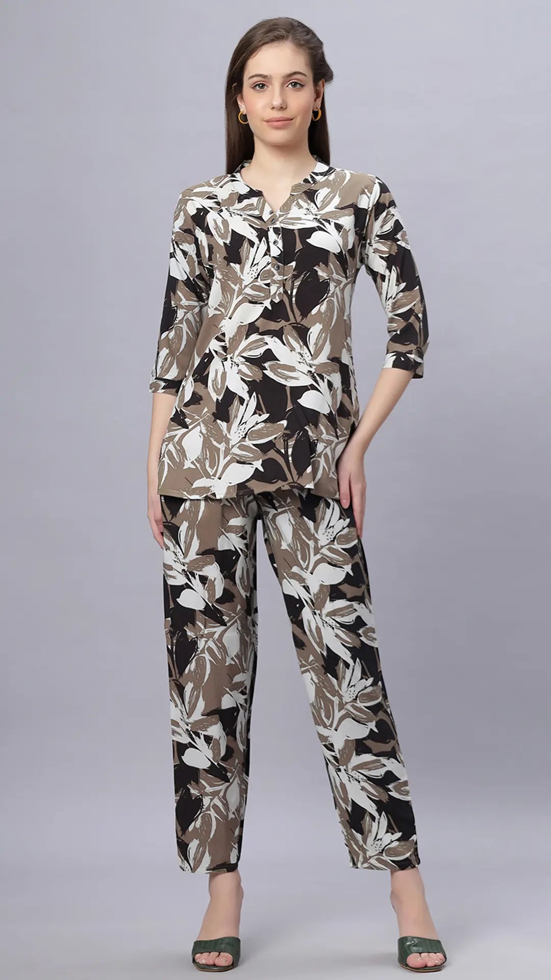 Sukanya Comfortable Women's Cotton Blend Half Sleeves Night Suit - Black and Navy Blue, Soft and Elegant Print Sleepwear