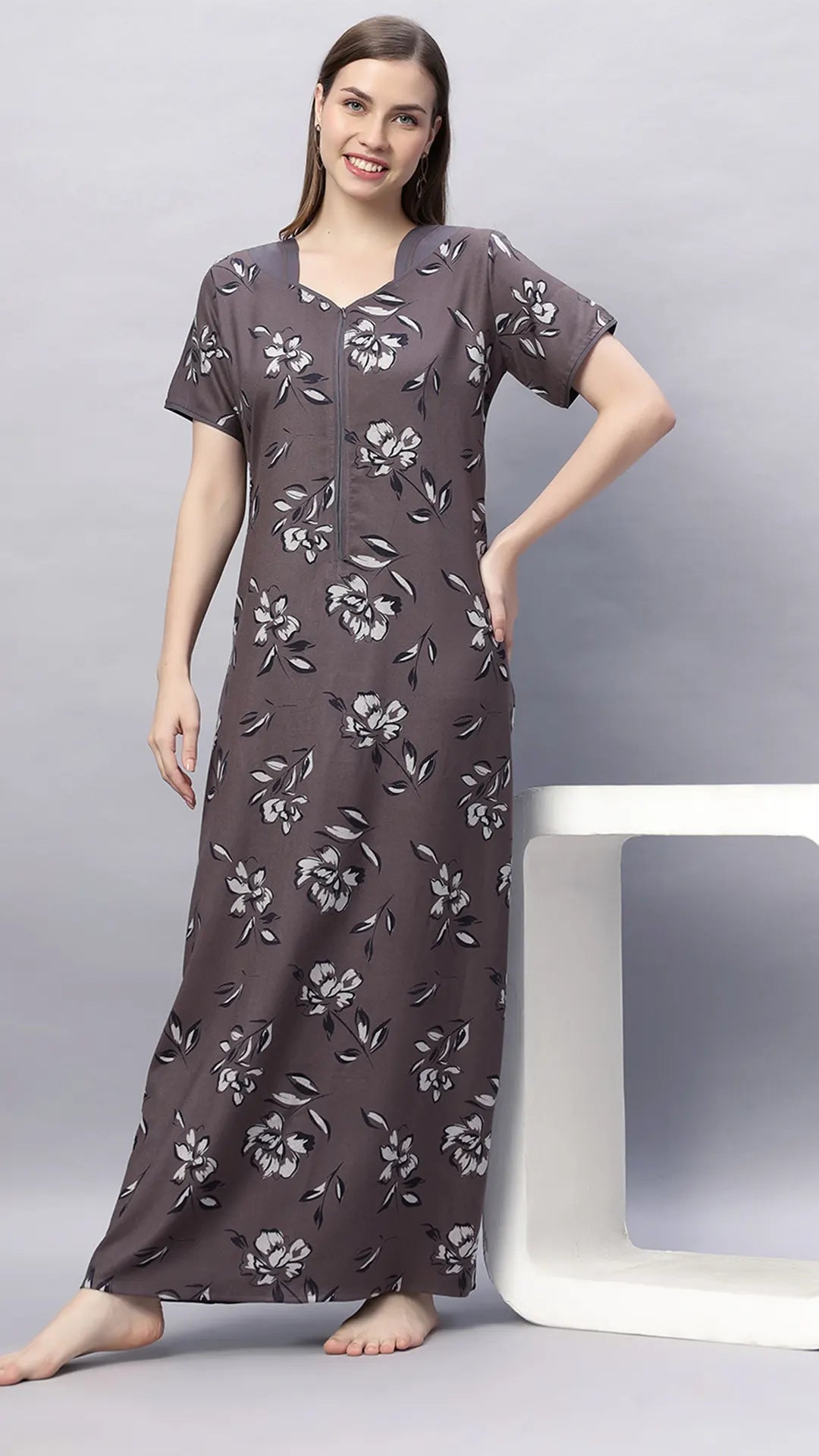 Sukanya Floral Printed Maxi Gown | Women's Stylish Lounge Wear