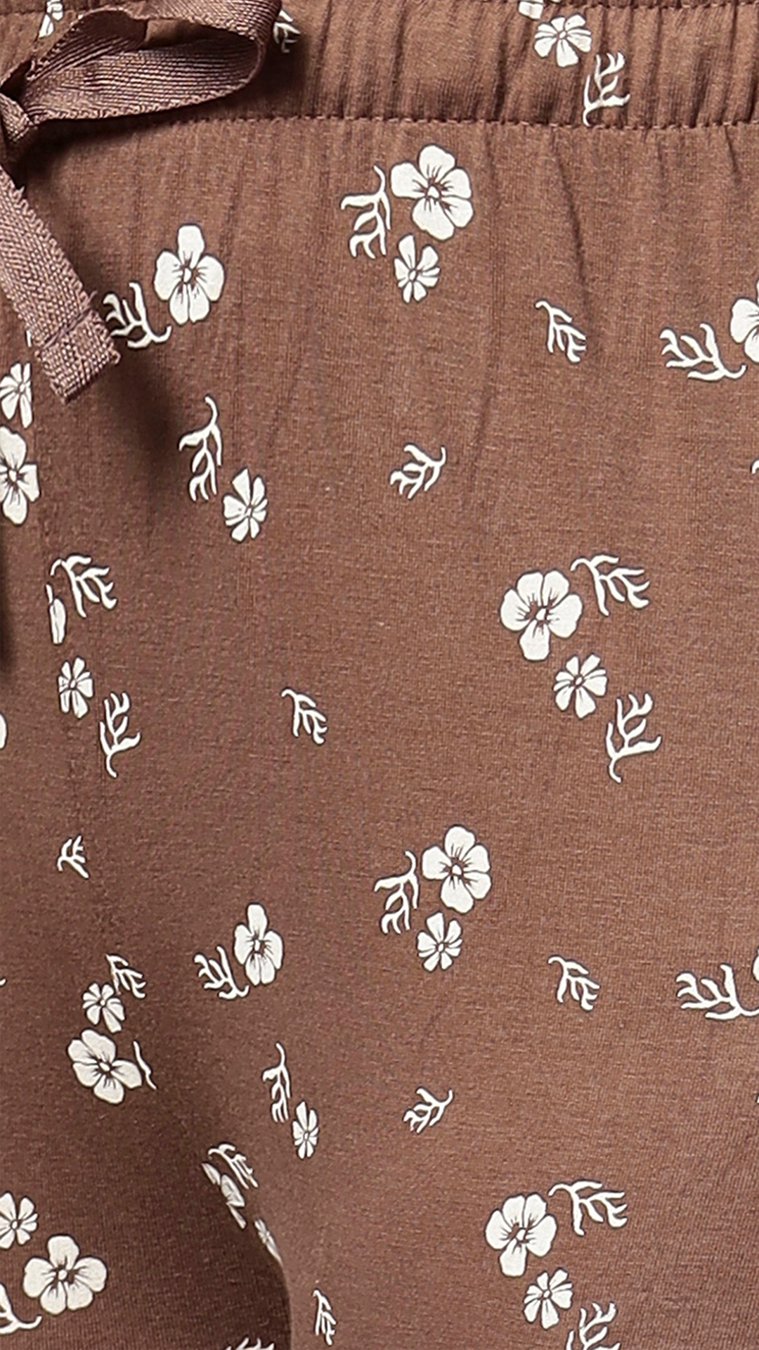 Sukanya Women's Printed Lounge Wear Top & Pyjama Set - Cream, Regular Fit, Sinker Fabric, Half Sleeve, Round Neck