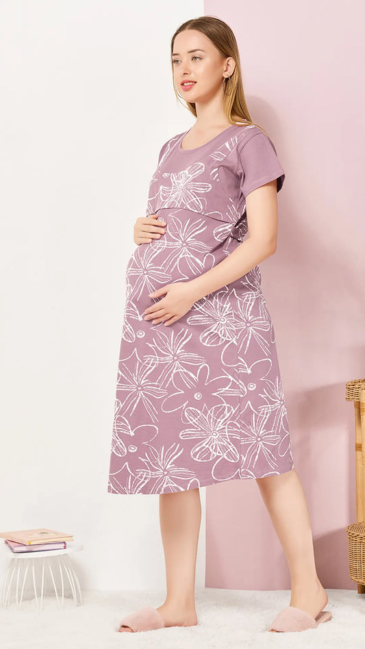 Sukanya Womens Printed Maternity Feeding Nighty