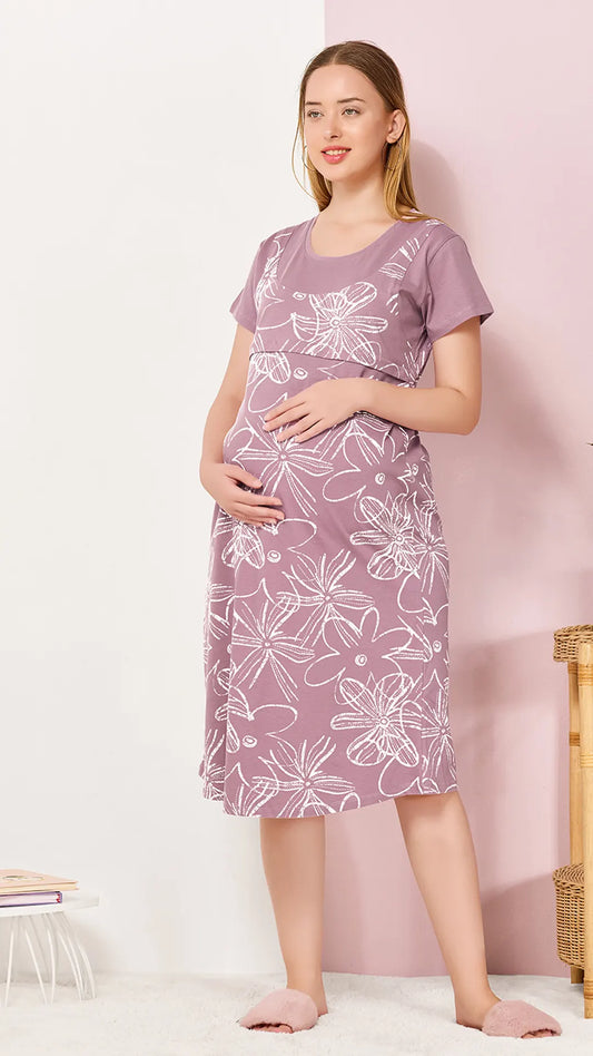 Sukanya Womens Printed Maternity Feeding Nighty