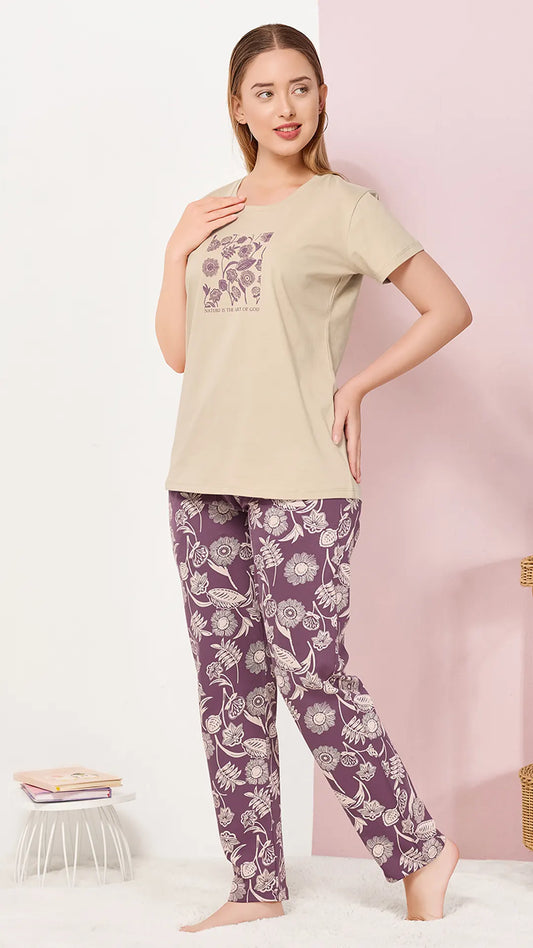 Foan Printed Half Sleeves Round Neck