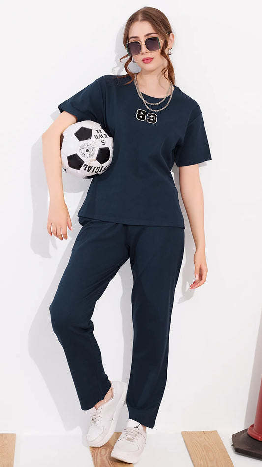 Peacock Printed Half Sleeves Round Neck