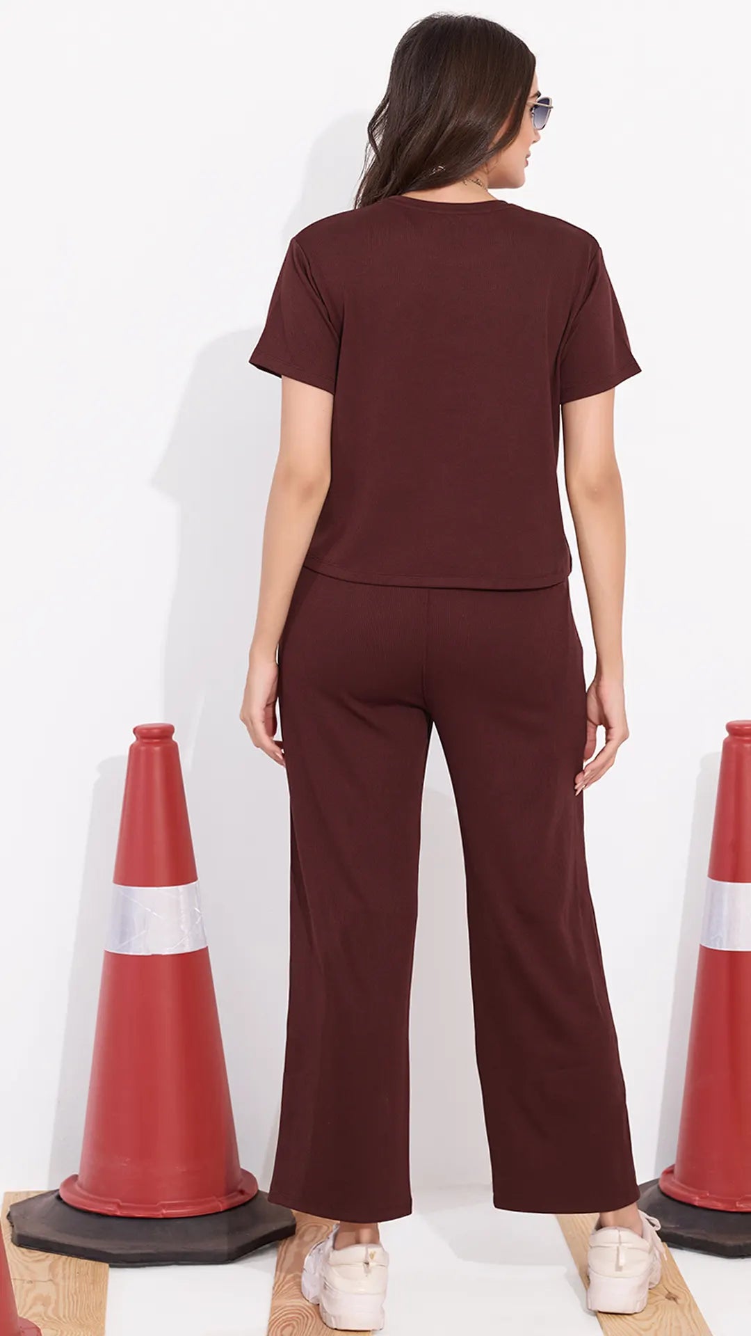 Maroon Printed Half Sleeves Round Neck