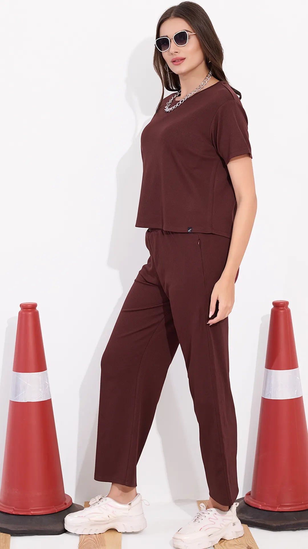 Maroon Printed Half Sleeves Round Neck