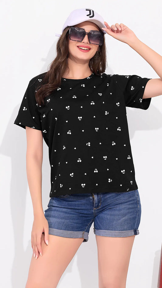 Women's, Lounge Wear, Half Sleeve, Round Neck