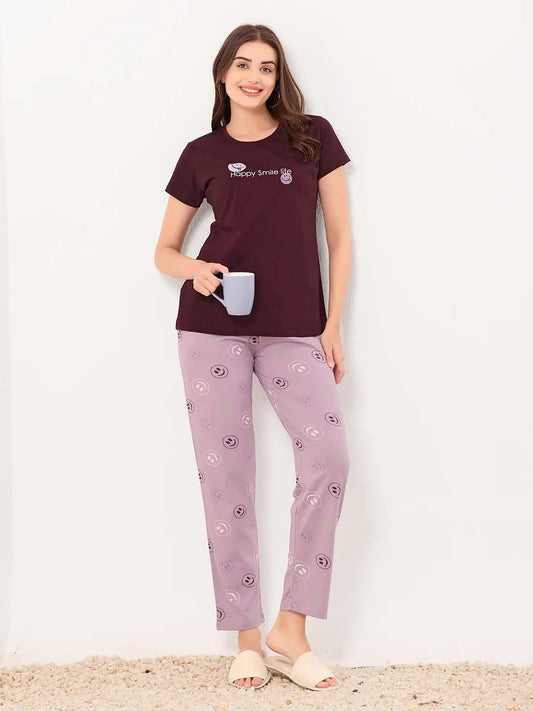 Brawon Printed Half Sleeves Round Neck