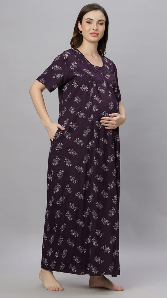 Sukanya Womens Printed Maternity Feeding Nighty
