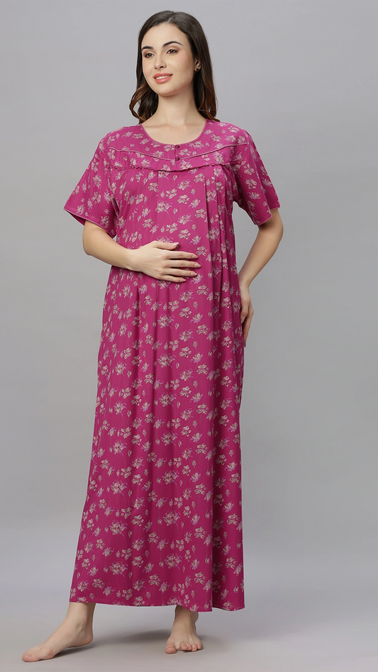 Sukanya Womens Printed Maternity Feeding Nighty