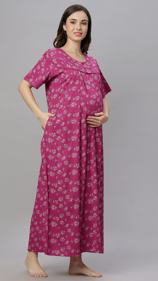 Sukanya Womens Printed Maternity Feeding Nighty
