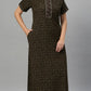 Suaknya Women's Floral Print Lounge Wear Gown  Polly Cotton, Regular Fit, Half Sleeves, V Neck