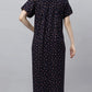 Sukanya Comfortable Women's Full Length Cotton Blend Half Sleeves Nighty, Soft and Elegant Print Sleepwear