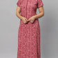 Sukanya Women's Blue Formal Lounge Wear Dress - Poly Cotton, Long, Half Sleeves