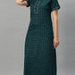 Suaknya Women's Floral Print Lounge Wear Gown  Polly Cotton, Regular Fit, Half Sleeves, V Neck