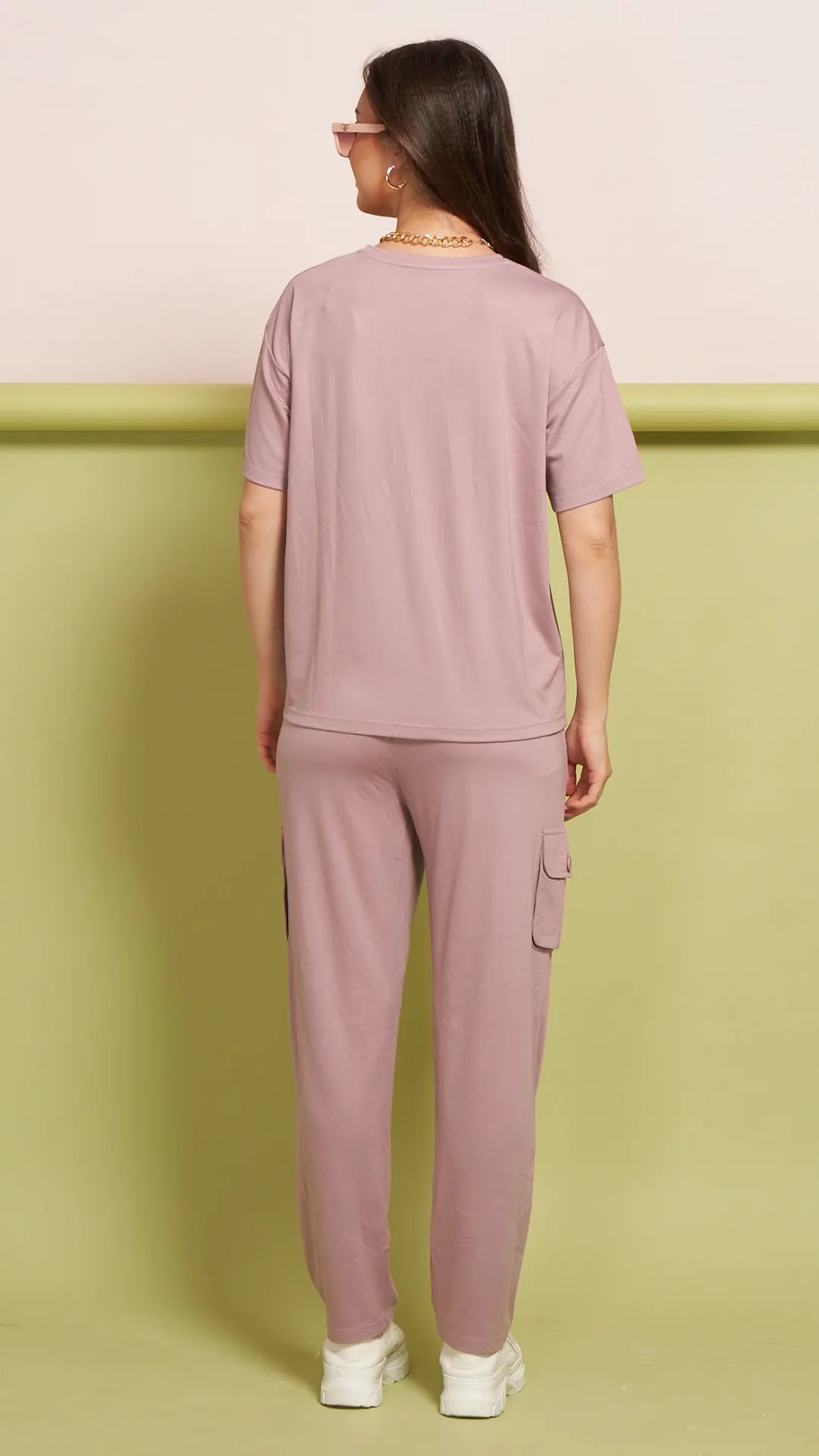 Lunica Women's Printed Sinker Nightsuit Set , Regular Fit Loungewear , Ideal for Women , Lounge Wear Nightdress Pyjama Set Sleepwear , Pink Printed Half Sleeves Round Neck