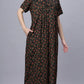 Sukanya Comfortable Women's Full Length Cotton Blend Half Sleeves Nighty, Red, Black & Blue, Soft and Elegant Print Sleepwear