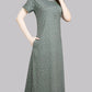 Sukanya  Women's Printed Sinker Nightsuit Set | Full Nighty Lounge Wear Nightdress Pyjama Set Sleepwear | Green  Printed Half Sleeves Round Neck