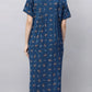 Sukanya Comfortable Women's Full Length Cotton Blend Half Sleeves Nighty, Soft and Elegant Print Sleepwear