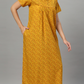 Sukanya Women's Floral Print Lounge Wear Gown - Poly Cotton, Regular Fit, Ideal For Women's, Lounge Wear, Flower Print, Half Sleeves, Round Neck, Blue, Red & Yellow