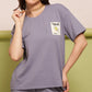 Lunica Women's Printed Sinker Nightsuit Set , Regular Fit Loungewear , Ideal for Women , Lounge Wear Nightdress Pyjama Set Sleepwear , Purple Printed Half Sleeves Round Neck