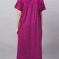 Sukanya Comfortable Women's Full Length Cotton Blend Half Sleeves Nighty, Soft and Elegant Print Sleepwear