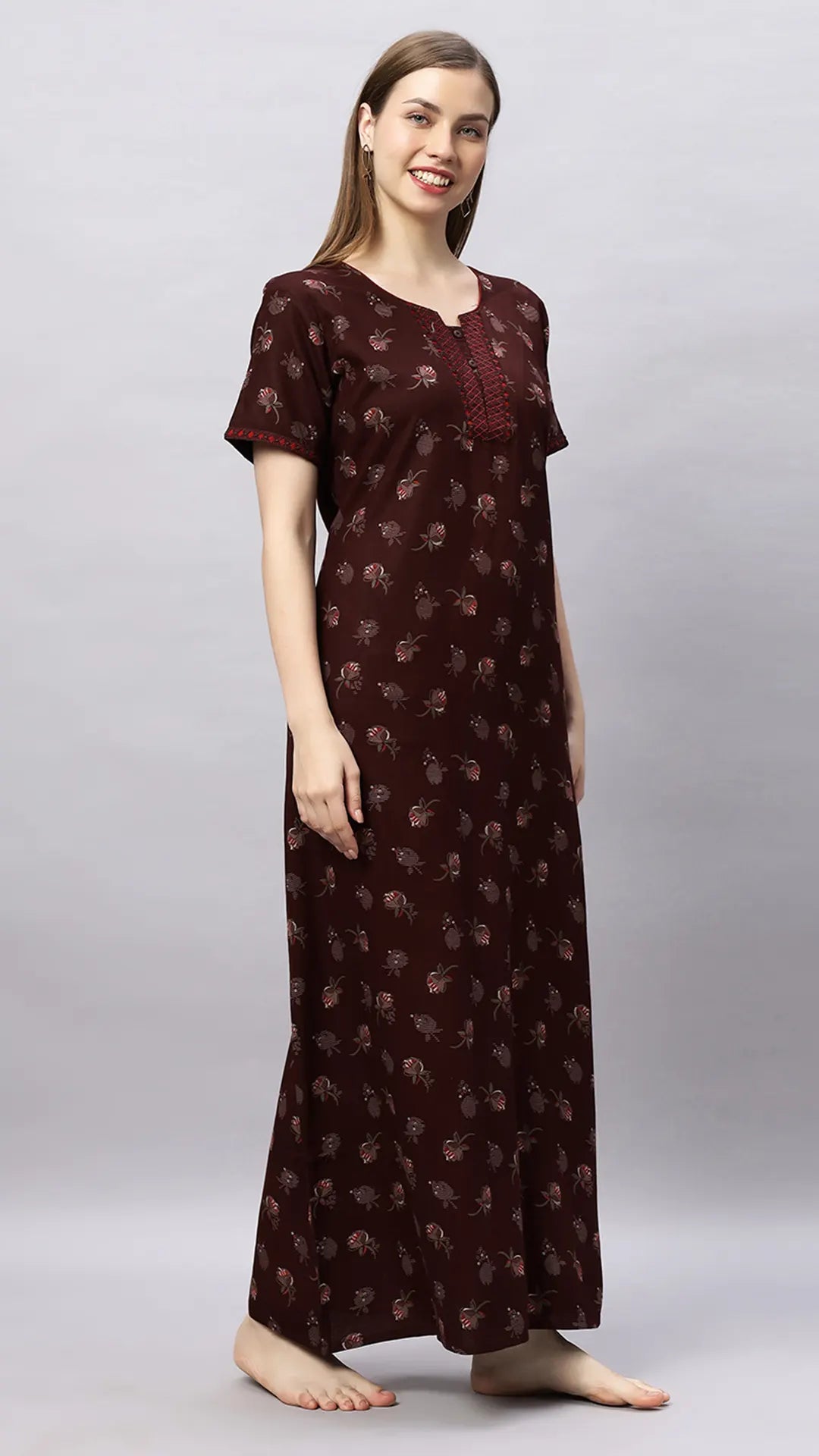 Sukanya Floral Printed Maxi Gown | Women's Stylish Lounge Wear