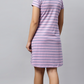 Sukanya Women's Printed Lounge Wear Gown - Onion Pink, Sinker Fabric, Regular Fit, Ideal for Women's, Occasion Type: Lounge Wear, Half Sleeves, Round Neck