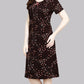 Sukanya  Women's Printed Lounge Wear Gown - Coffee, Regular Fit, Ideal for Women's, Sinker Fabric, Half Sleeves, Round Neck