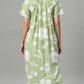 Sukanya Women's Floral Print Lounge Wear Gown -  Poly Cotton, Regular Fit, Half Sleeves, Round Neck, Light Purple, Light Green & Sky Blue