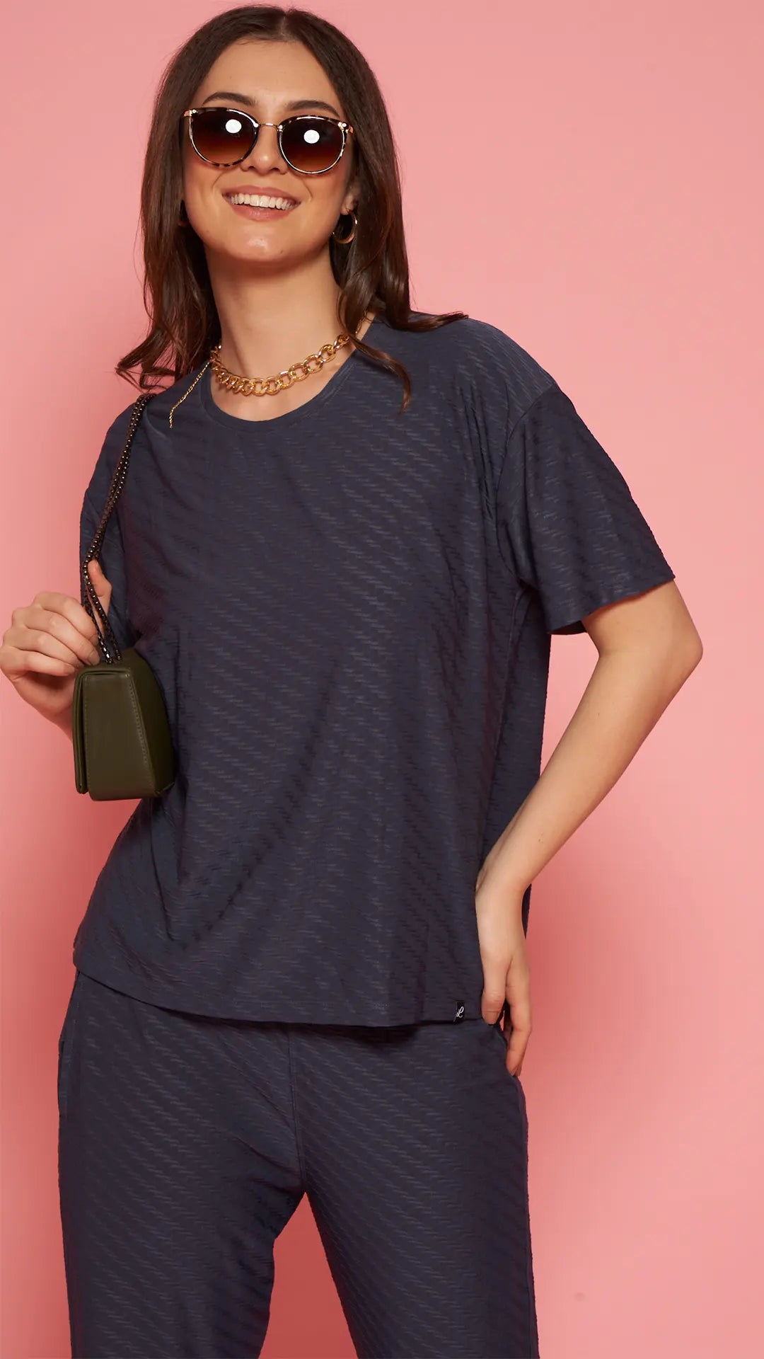 Lunica Women's Printed Sinker Nightsuit Set , Regular Fit Loungewear , Ideal for Women , Lounge Wear Nightdress Pyjama Set Sleepwear , Grey Printed Half Sleeves Round Neck