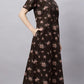 Sukanya Stylish Printed Maxi Gown for Women | Comfortable Half Sleeves Lounge Wear Dress in Cotton