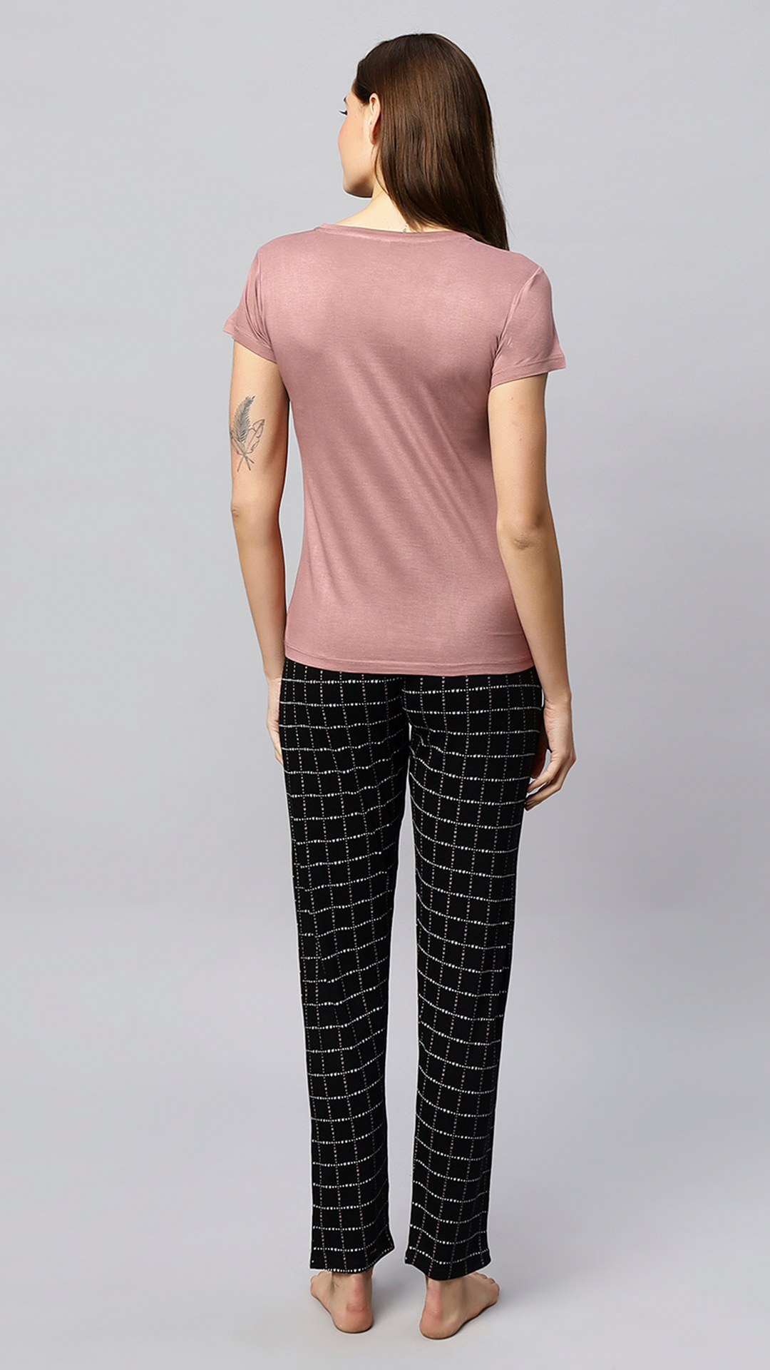 Sukanya Women's Printed Lounge Wear Top & Pyjama Set - Magenta, Regular Fit, Women's Lounge Wear, Sinker Fabric, Half Sleeve, Round Neck