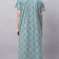 Sukanya Comfortable Women's Full Length Cotton Blend Half Sleeves Nighty, Soft and Elegant Print Sleepwear