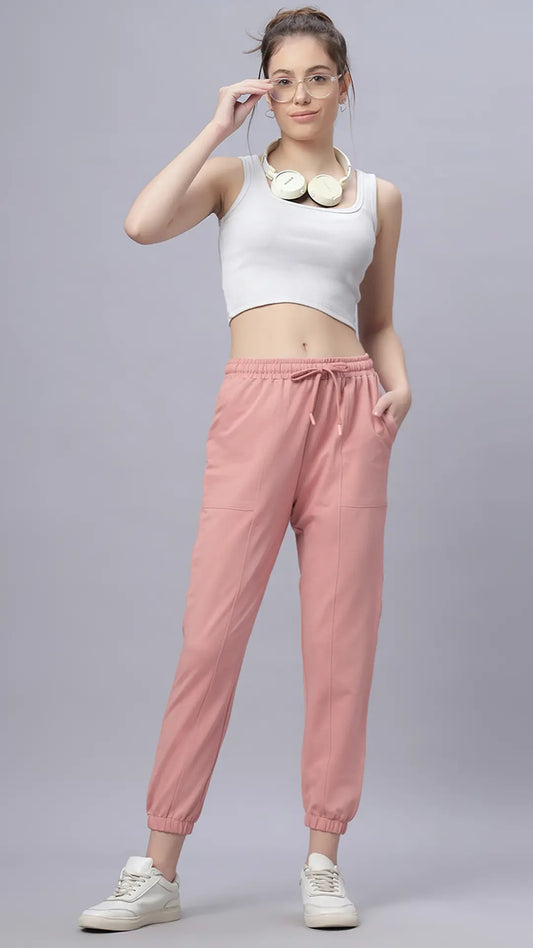 Lunica  Women's Lounge Wear  Seprate Bottom  - Peach, Looper Lycra Fabric, Regular Fit,  Full Length