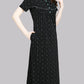 Sukanya  Women's Printed Sinker Nightsuit Set | Full Nighty Lounge Wear Nightdress Pyjama Set Sleepwear | Black Printed Half Sleeves Round Neck