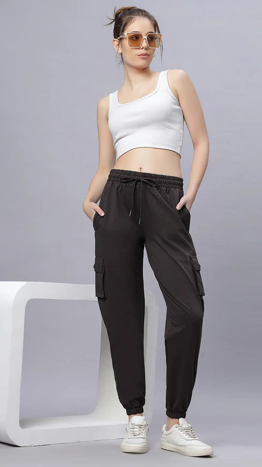 Lunica  Women's Lounge Wear  Seprate Bottom  - Brown, Looper Lycra Fabric, Regular Fit,  Full Length