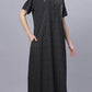 Sukanya Comfortable Women's Full Length Cotton Blend Half Sleeves Nighty, Black, Blue & Maroon, Soft and Elegant Print Sleepwear