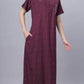 Sukanya Comfortable Women's Full Length Cotton Blend Half Sleeves Nighty, Black, Blue & Maroon, Soft and Elegant Print Sleepwear