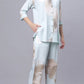 Sukanya Comfortable Women's Cotton Blend Half Sleeves Night Suit, Sky Blue, Soft and Elegant Print Sleepwear