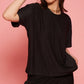 Lunica Women's Printed Sinker Nightsuit Set , Regular Fit Loungewear , Ideal for Women , Lounge Wear Nightdress Pyjama Set Sleepwear , Black Printed Half Sleeves Round Neck