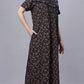 Sukanya Comfortable Women's Full Length Cotton Blend Half Sleeves Nighty, Red, Black & Blue, Soft and Elegant Print Sleepwear