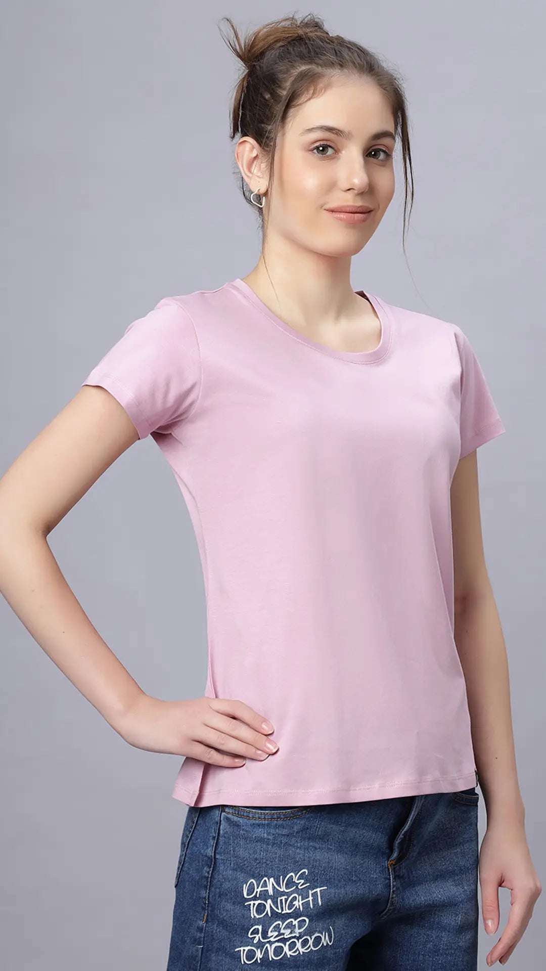 Sukanya Women's  Lounge Wear  Seprate Top  - Pink , Sinker Fabric, Regular Fit, Ideal For Women's, Lounge Wear, Half Sleeve, Round Neck