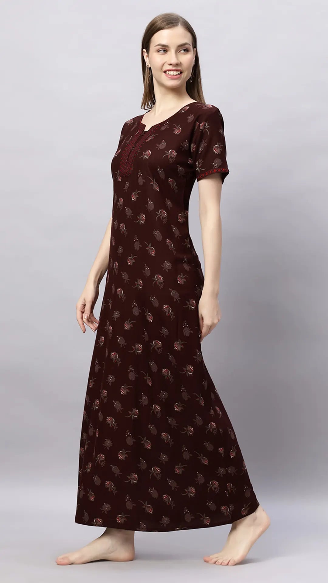 Sukanya Floral Printed Maxi Gown | Women's Stylish Lounge Wear