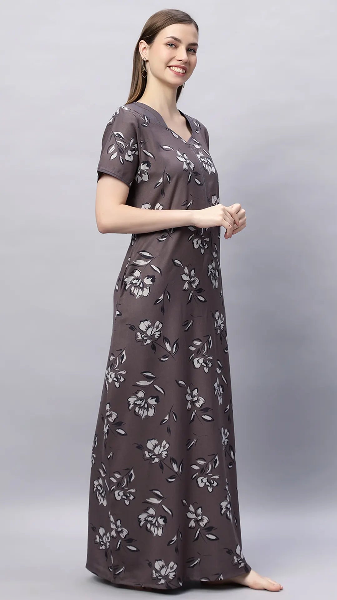 Sukanya Floral Printed Maxi Gown | Women's Stylish Lounge Wear