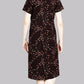 Sukanya  Women's Printed Lounge Wear Gown - Coffee, Regular Fit, Ideal for Women's, Sinker Fabric, Half Sleeves, Round Neck