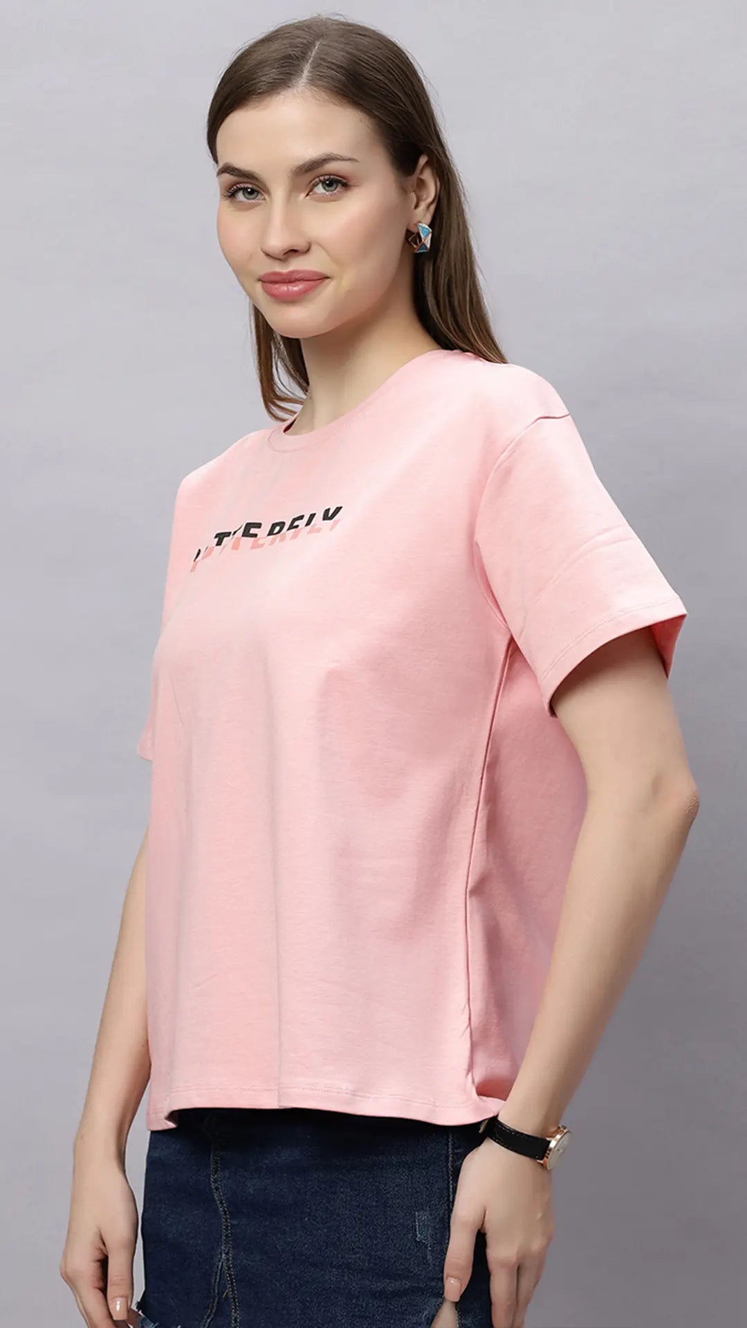 Lunica Women's  Lounge Wear  Seprate Top  - Pink , Looper Lycra, Regular Fit, Ideal For Women's, Lounge Wear, Half Sleeve, Round Neck