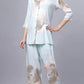 Sukanya Comfortable Women's Cotton Blend Half Sleeves Night Suit, Sky Blue, Soft and Elegant Print Sleepwear