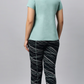 Sukanya Women's Printed Top & Pyjama Set, Regular Fit, Ideal For Lounge Wear, Sinker Fabric, Half Sleeve, Round Neck, Pista