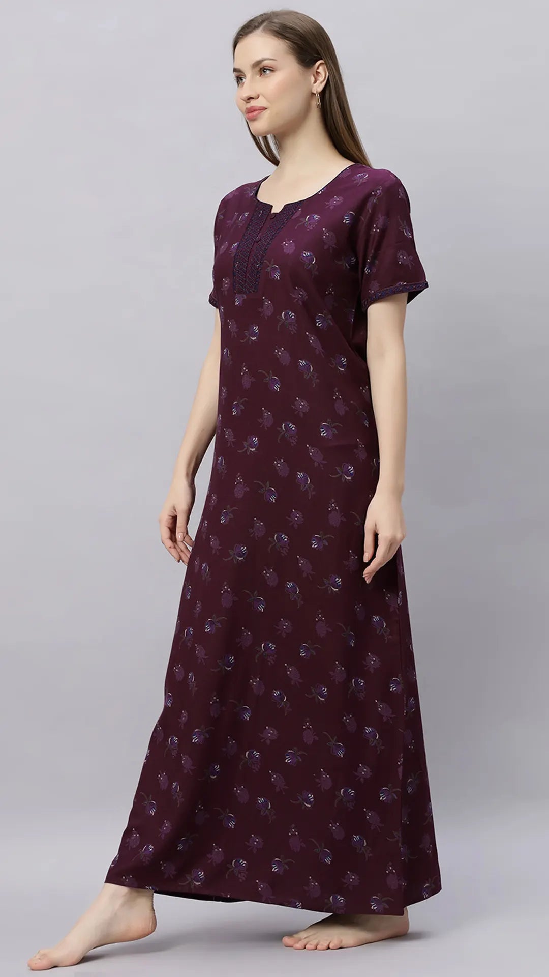 Sukanya Floral Printed Maxi Gown | Women's Stylish Lounge Wear